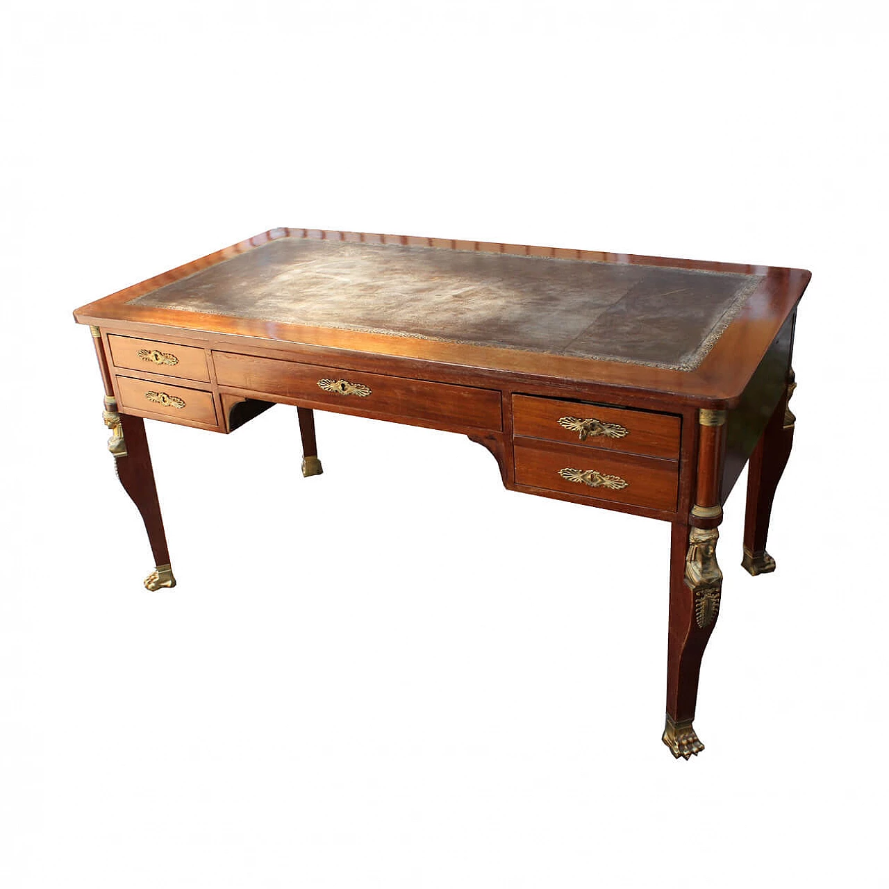 Retour d'Egypte desk in solid mahogany, 19th century 1157821