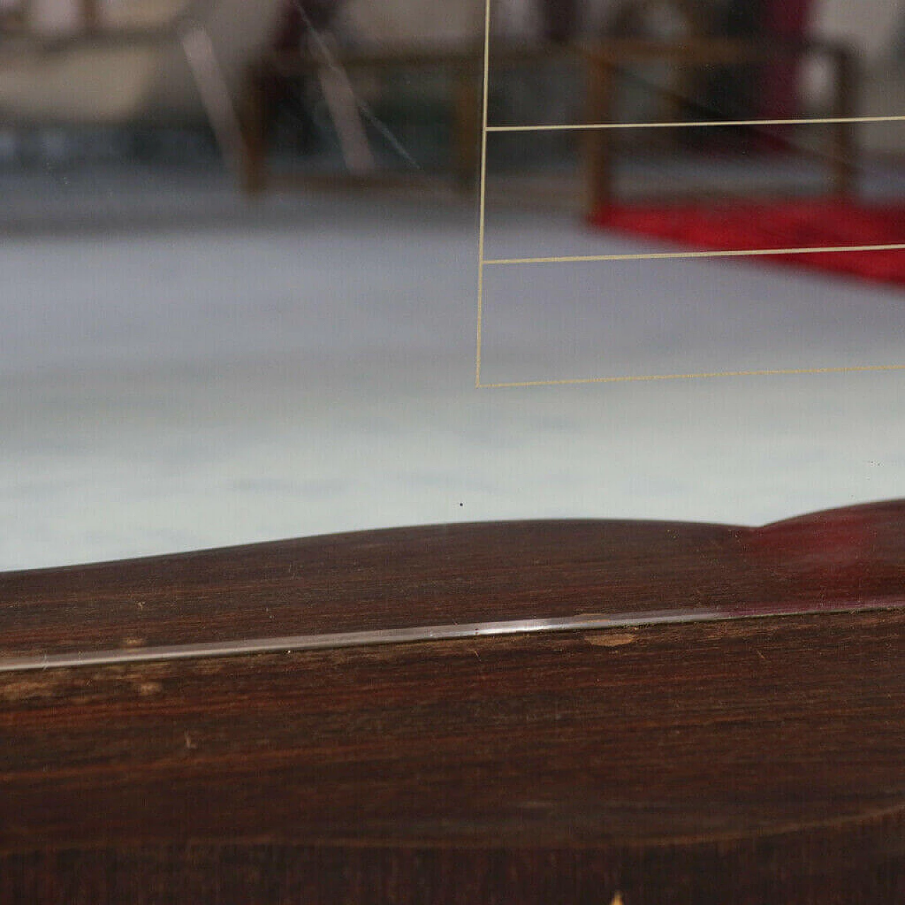 Specchio in legno scuro, anni '50 1157964