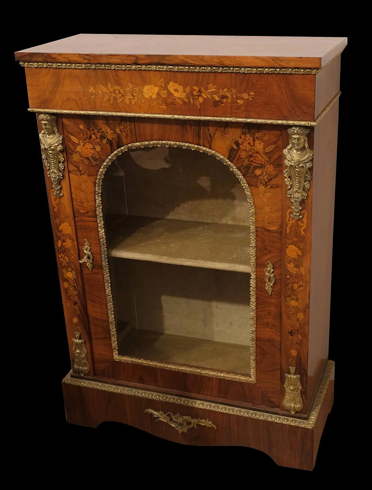 Vetrina Inglese in radica di noce, metà dell'800 1158095