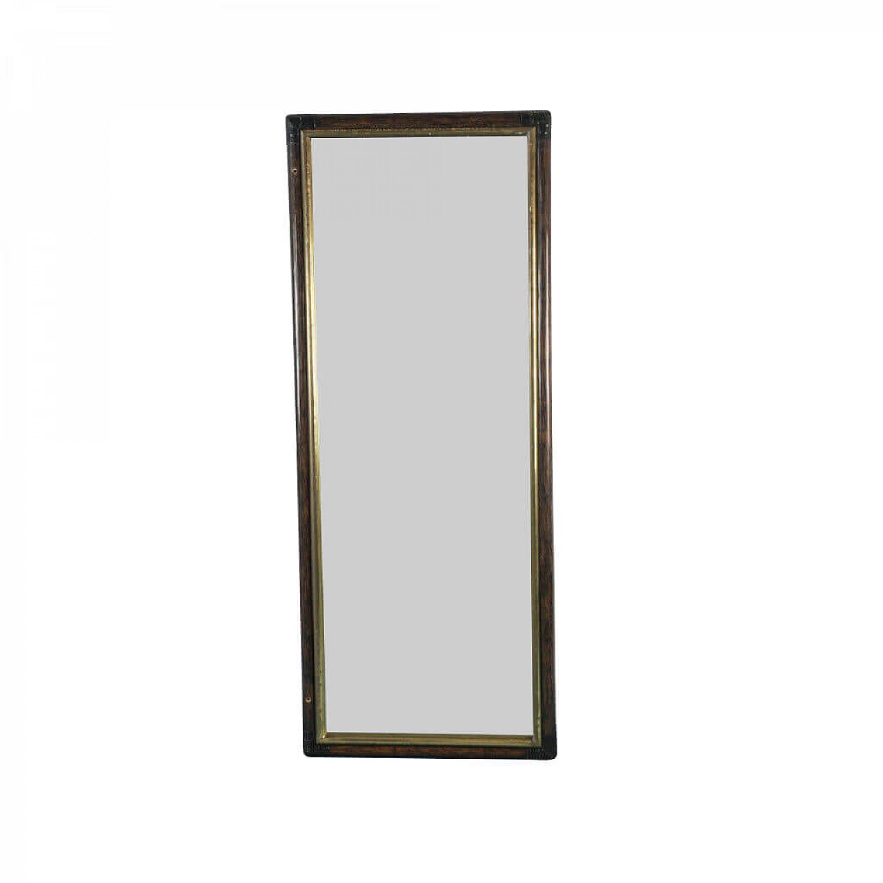 Specchio con cornice in bamboo, anni '70 1158606