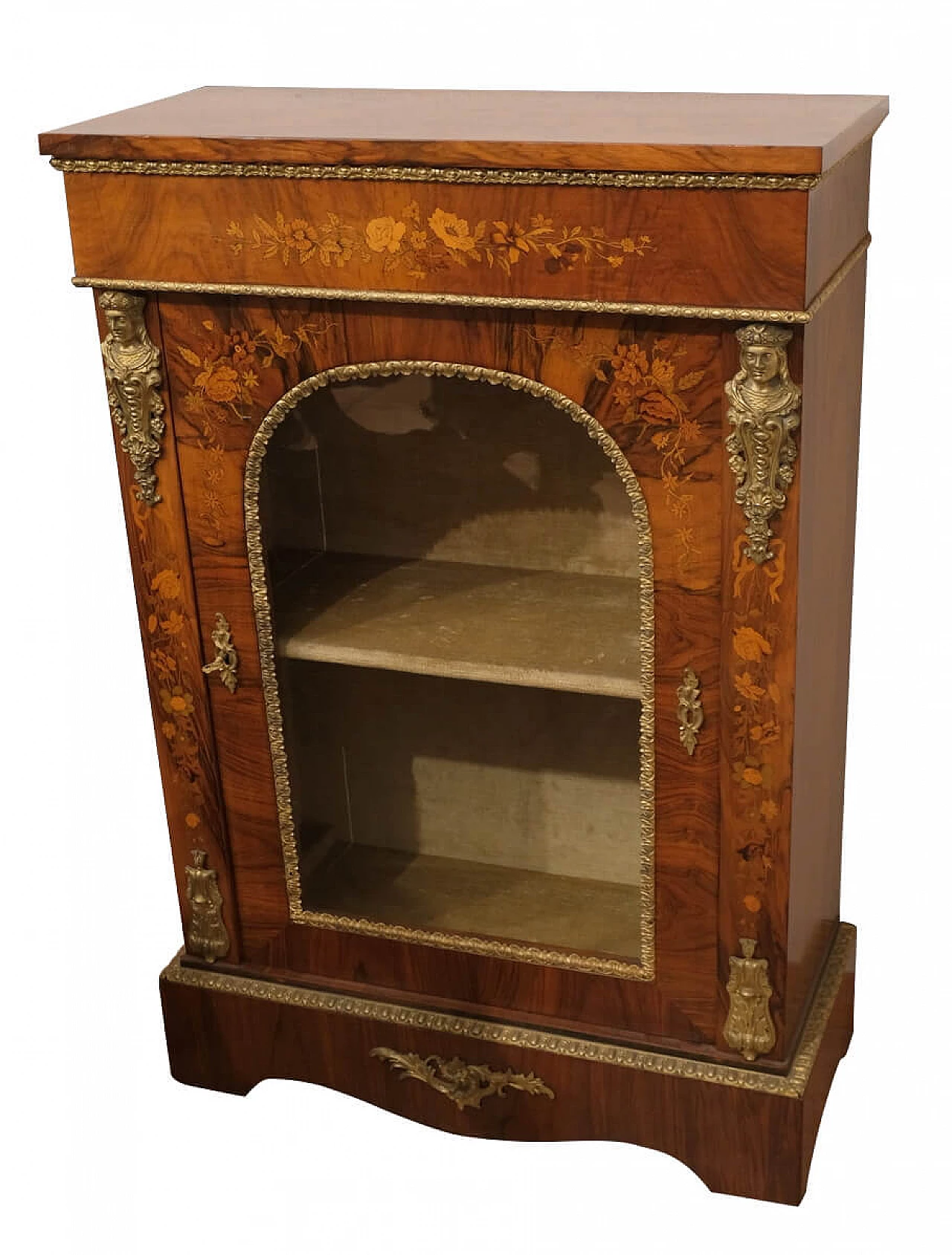 Vetrina Inglese in radica di noce, metà dell'800 1158621