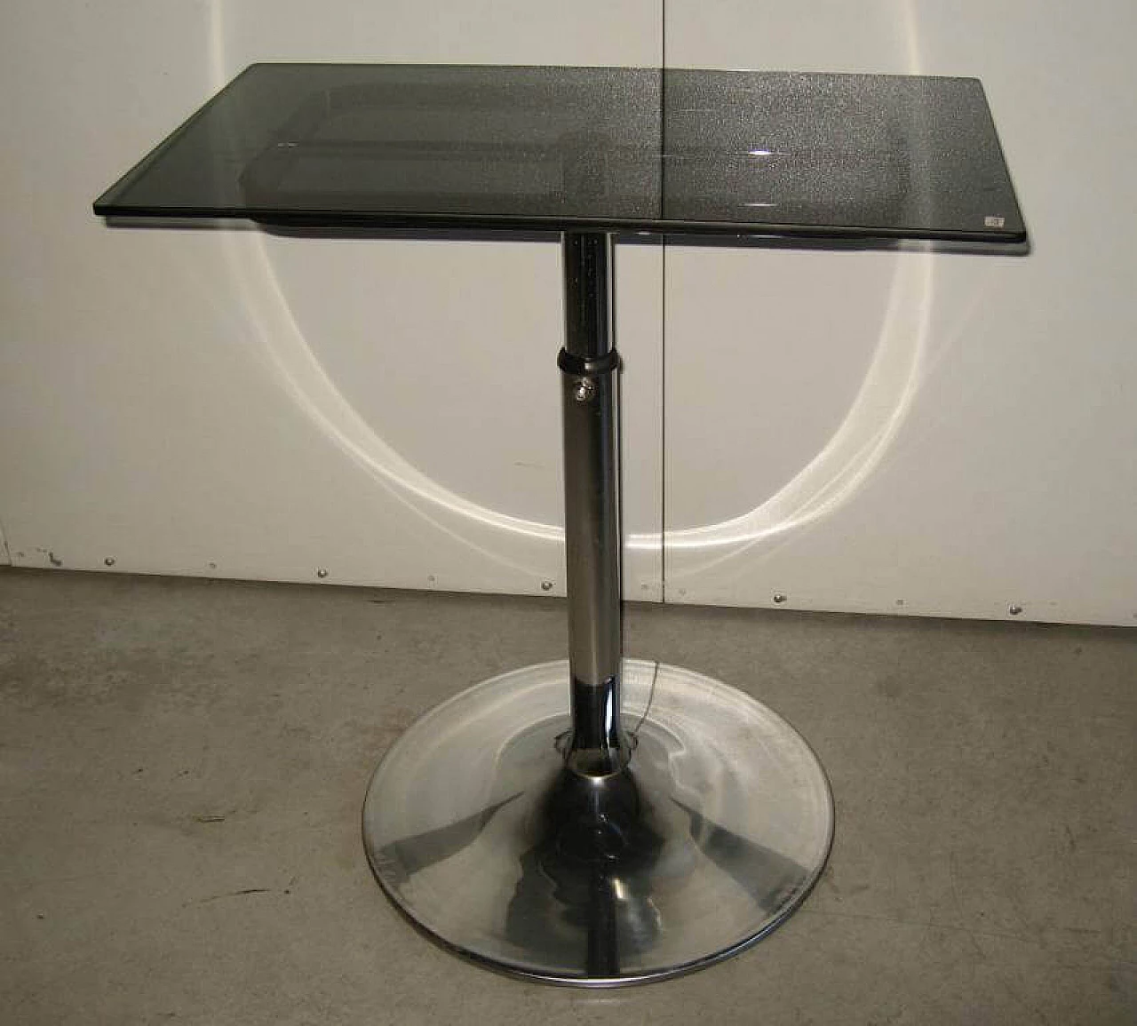 Tavolino in acciaio e vetro di Allegri Parma, anni '70 1158680