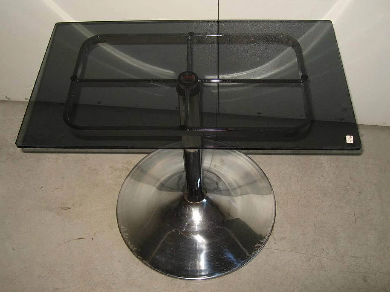 Steel and glass coffee table by Allegri Parma, 70's 1158689