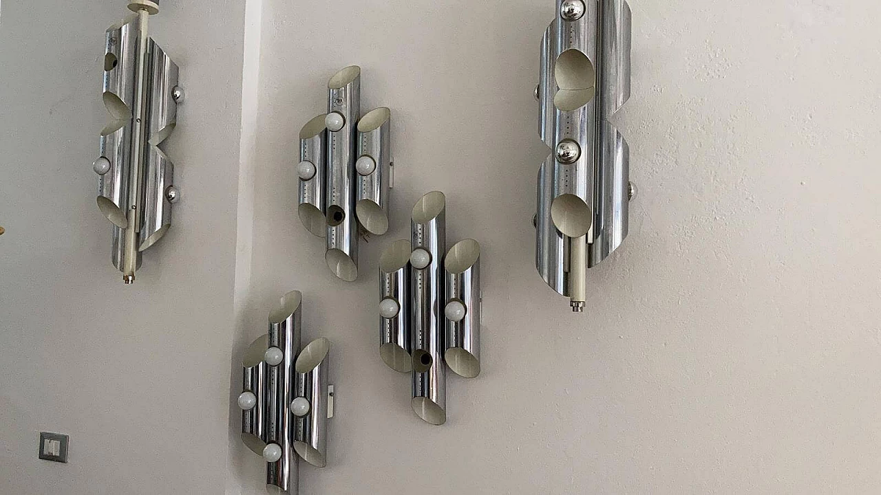 Coppia di lampadari e 3 appliques di Oma Illuminazione, anni '60 1158791