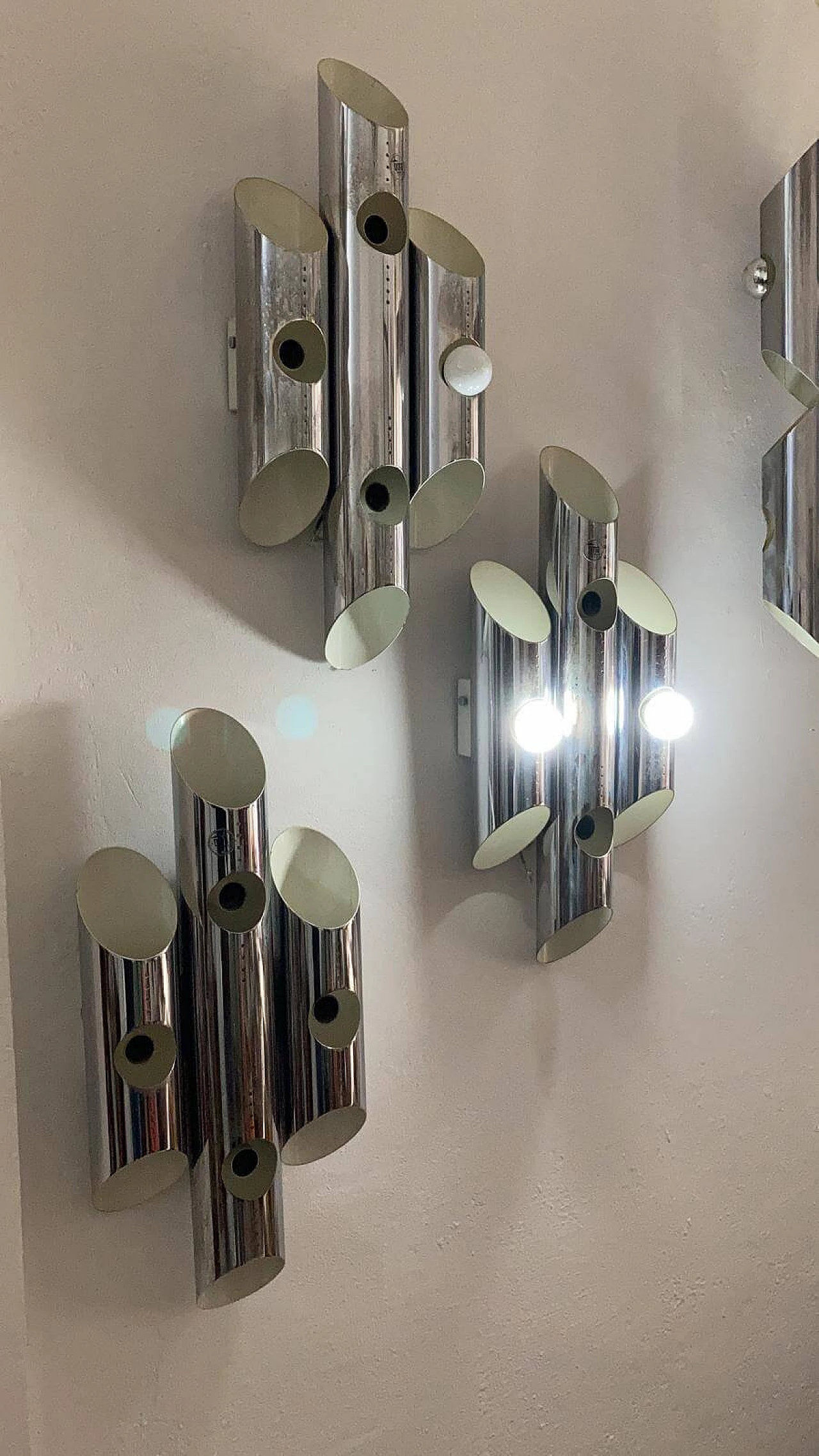 Coppia di lampadari e 3 appliques di Oma Illuminazione, anni '60 1158800