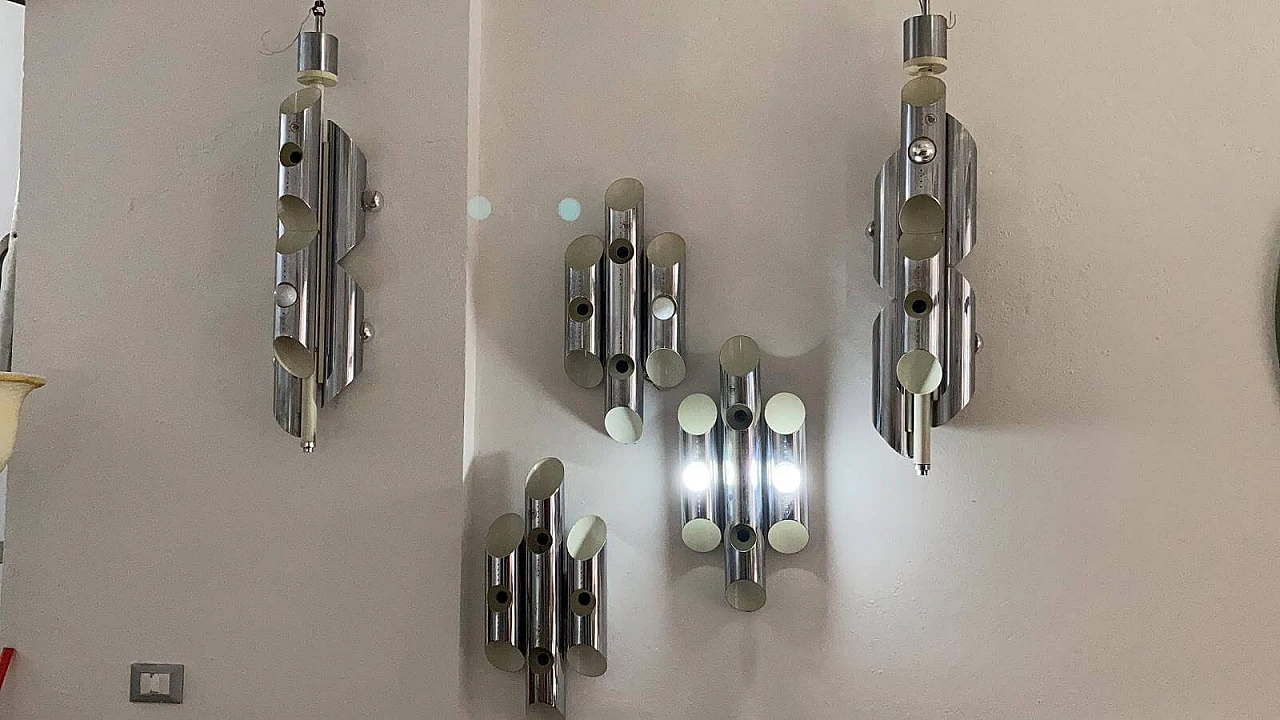 Coppia di lampadari e 3 appliques di Oma Illuminazione, anni '60 1158801