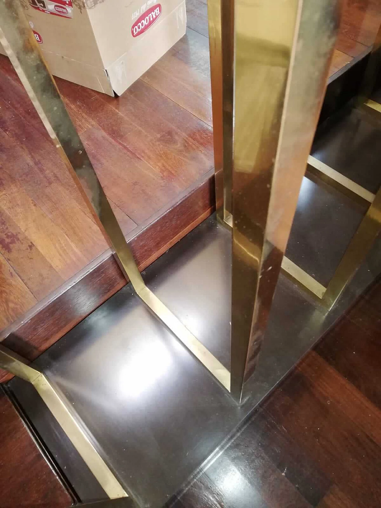 Crystal and brass bookcase by Romeo Rega, 70s 1158975