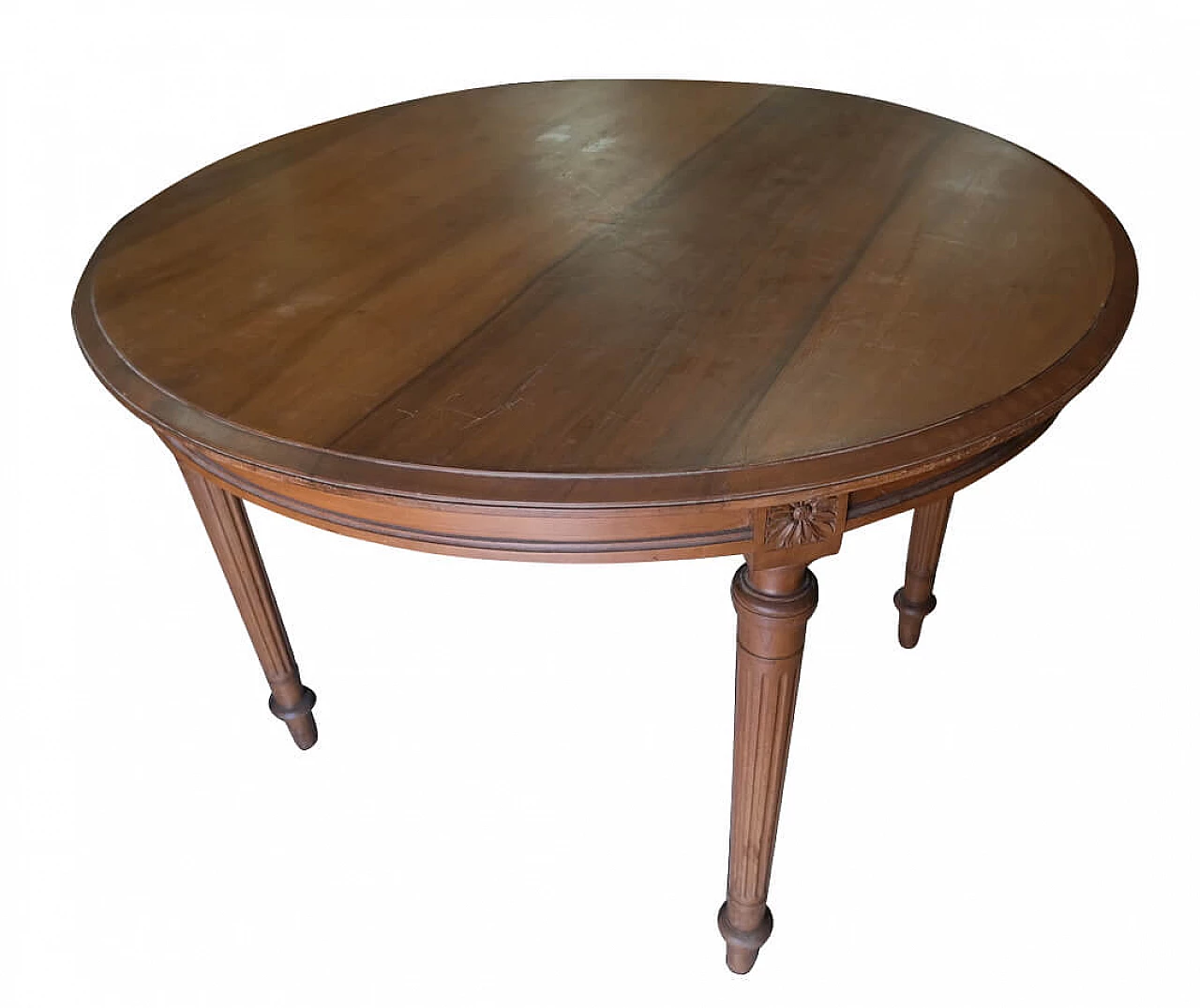 Tavolo rotondo in legno massello di noce, '800 1159118