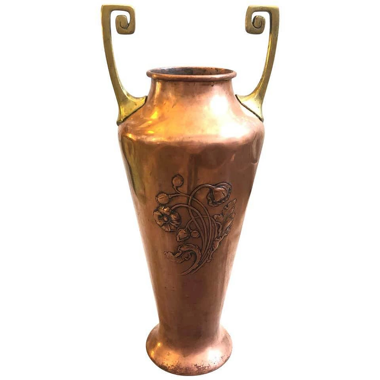 German Art Nouveau brass and copper vase by WMF, beginning XX century 1159603