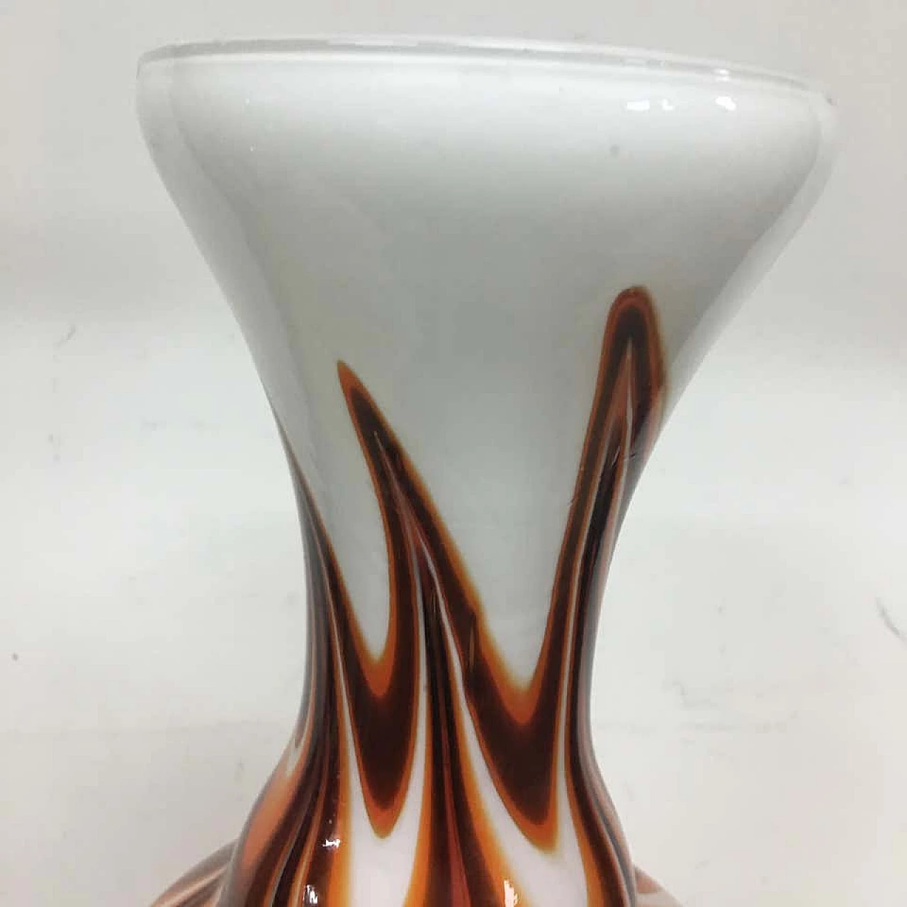Opaline, orange and brown glass vase by Carlo Moretti, 70s 1159645