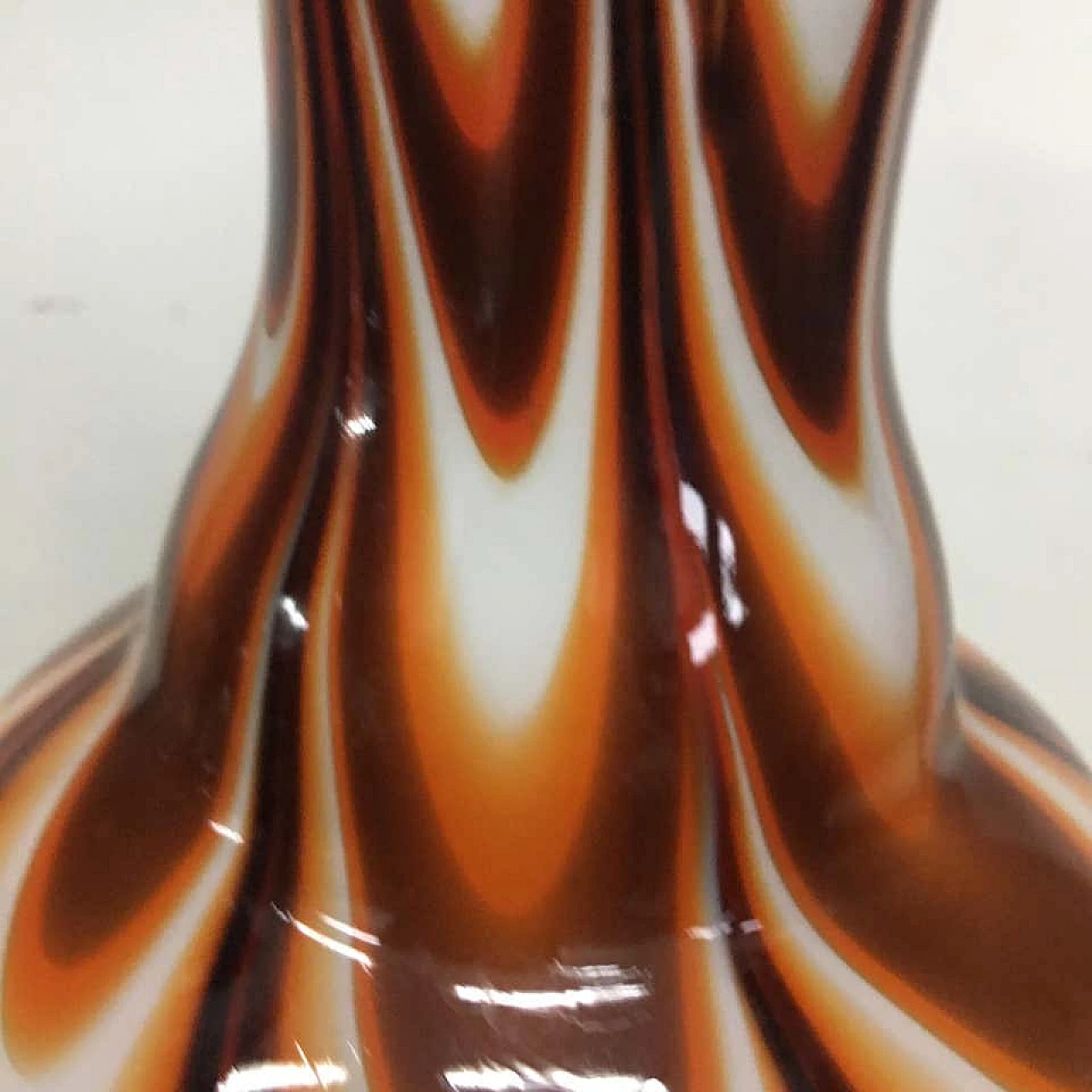 Opaline, orange and brown glass vase by Carlo Moretti, 70s 1159653