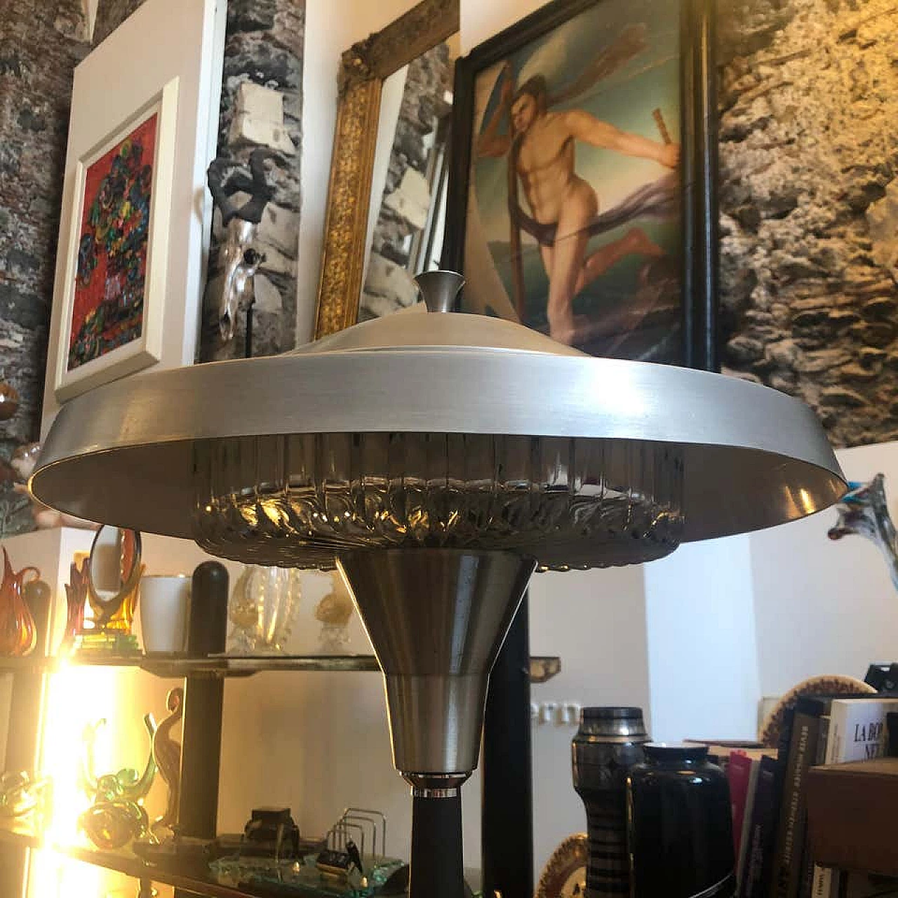 Space Age Italian Table Lamp with original button, 60s 1159718