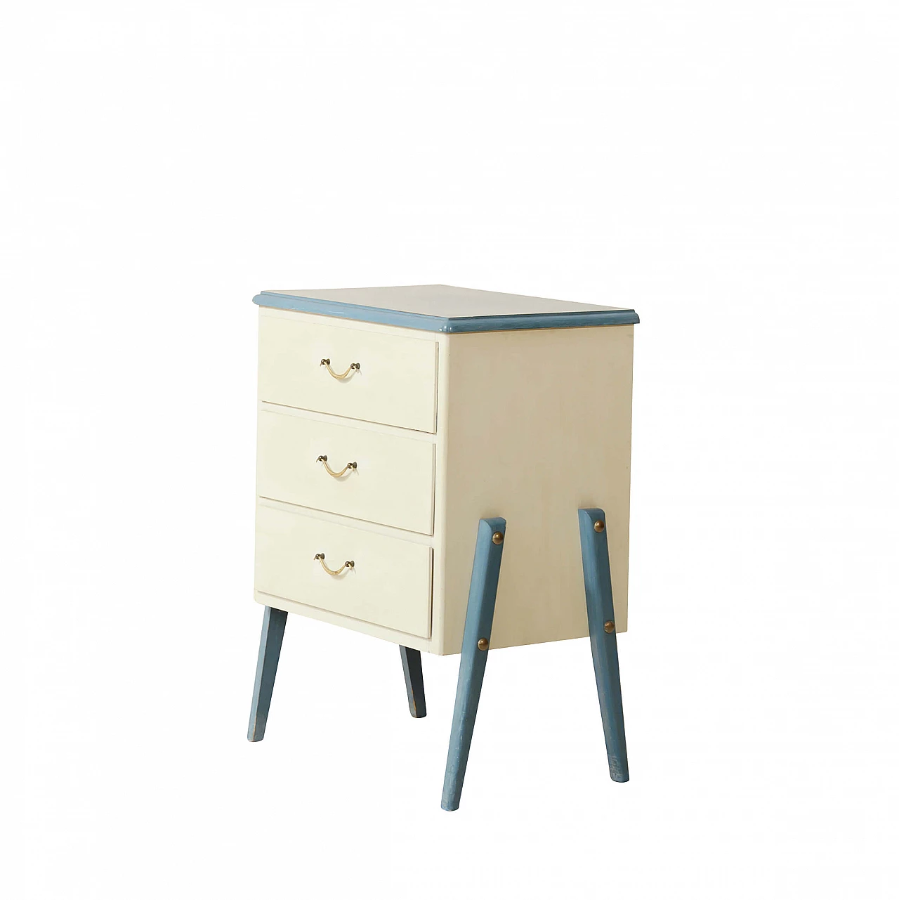 Comodino bianco e azzurro di Ikea, anni '60 1159729