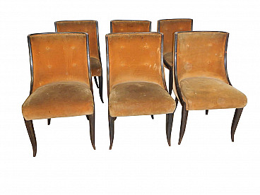 6 Dining chairs attributed to Paolo Buffa, 1940s