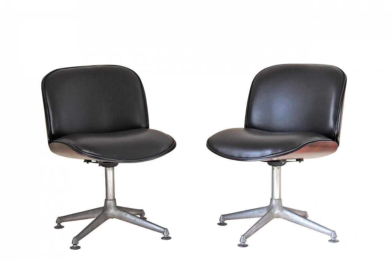 Pair of office armchairs by Ico Parisi for MIM Rome, 1960s 1159902