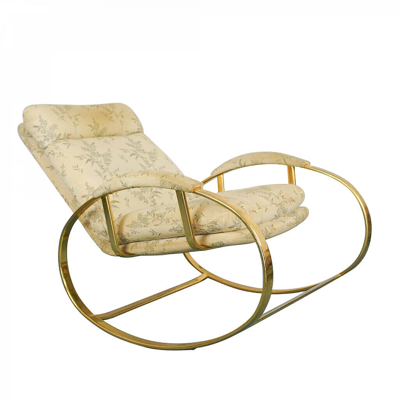 Rocking armchair in gilded metal by Guido Faleschini, 70's 1159926