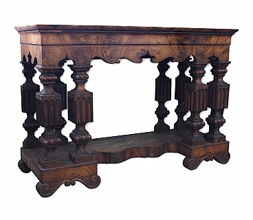 Olive wood console table with marble top by George Smith, '800