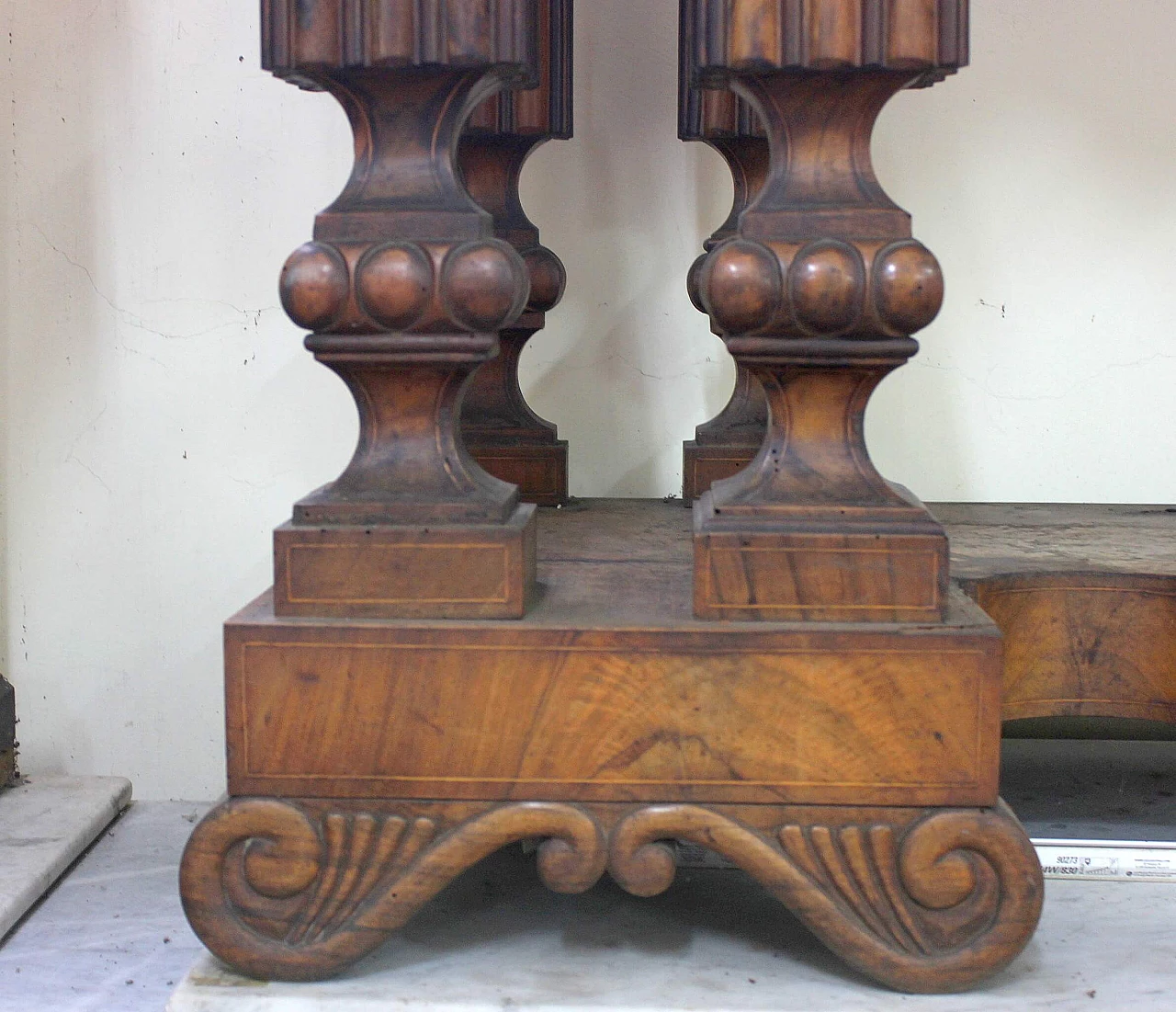 Consolle in legno d'ulivo con piano in marmo di George Smith, '800 1160055