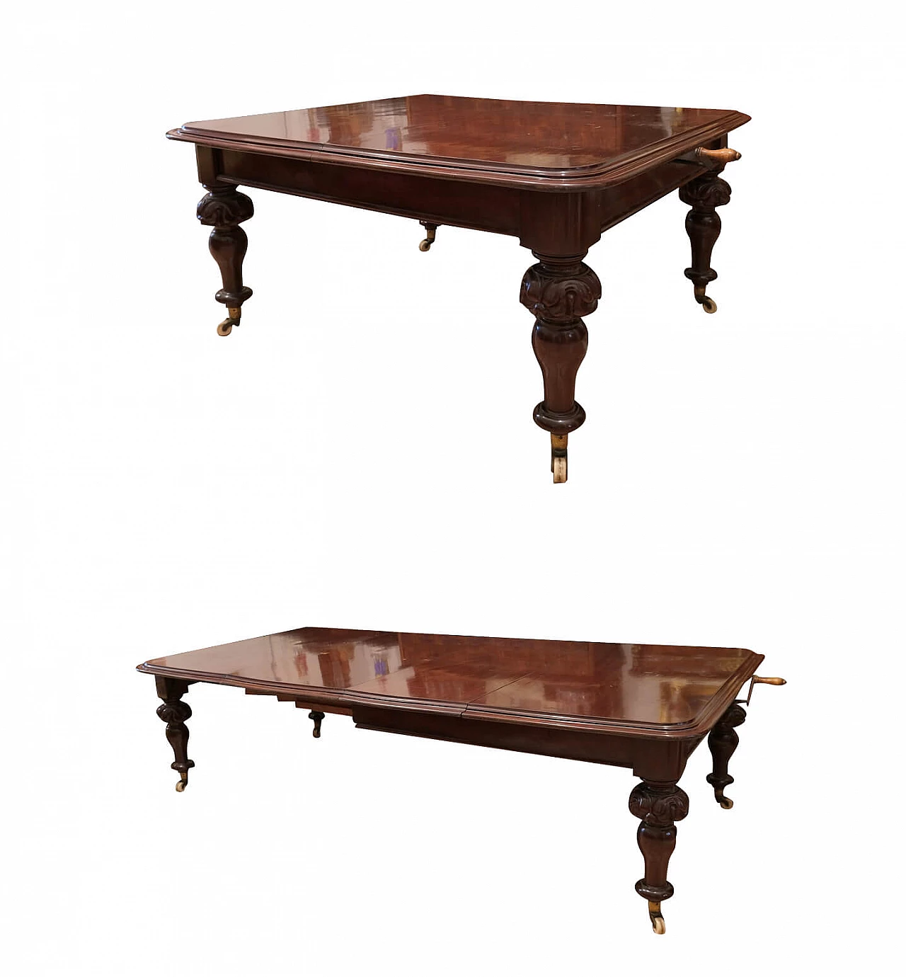 Tavolo inglese in massello di mogano allungabile, '800 1160112