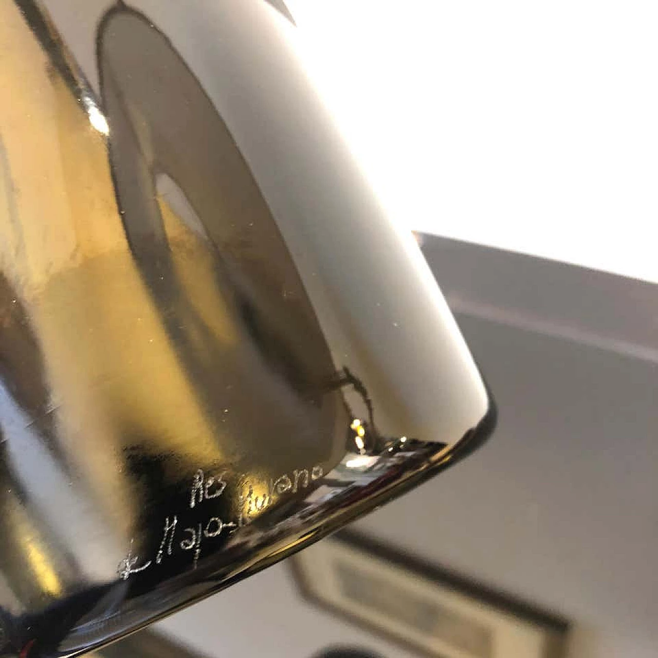 Vaso in vetro di Murano bianco e nero di De Majo, anni '70 1160581