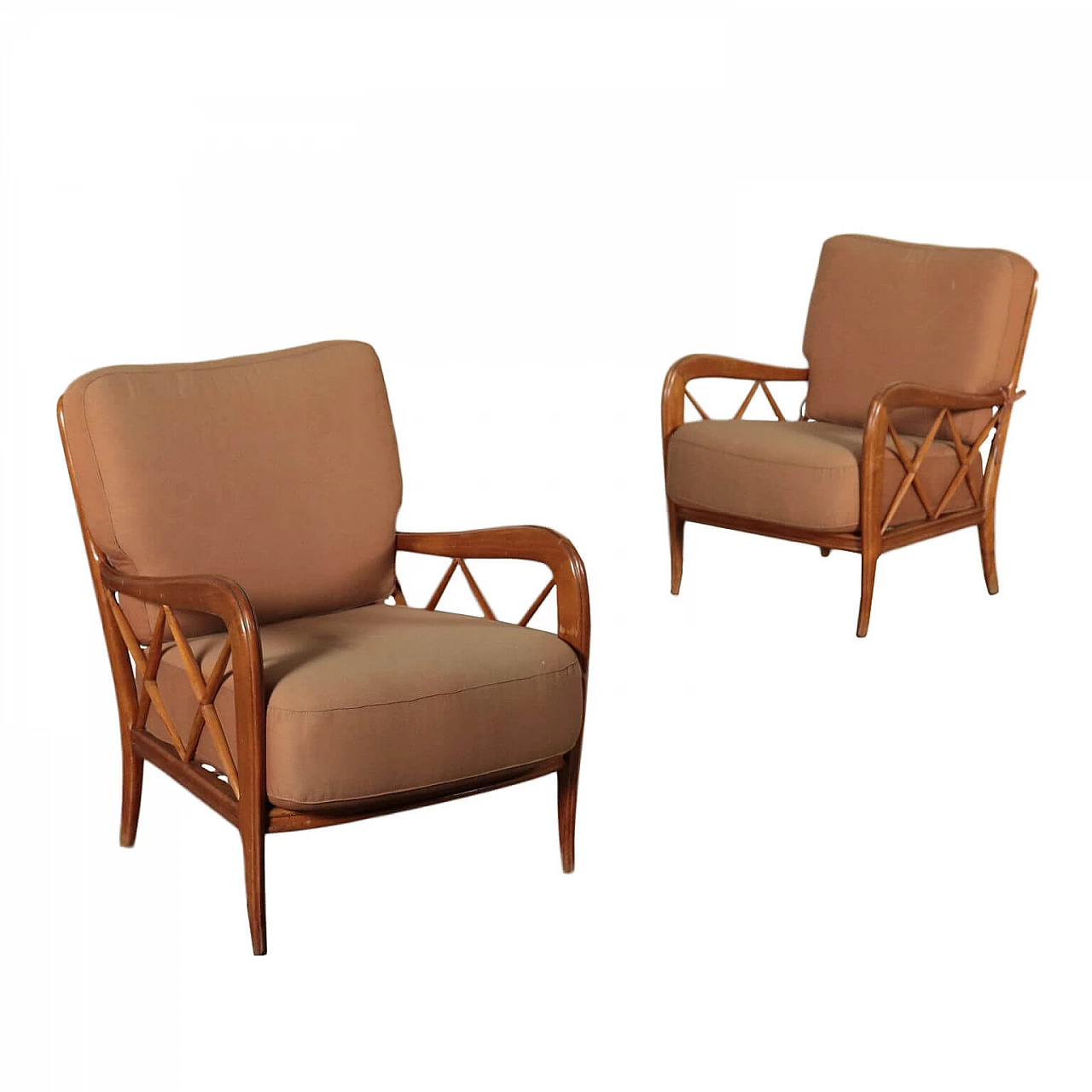 Pair of armchairs in the style of Paolo Buffa, 1950s 1160675