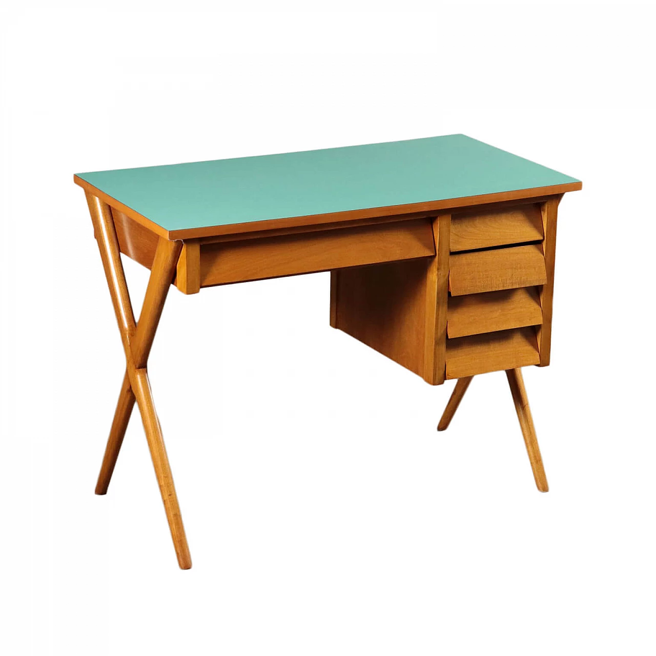 Beechwood writing desk with formica top, 1950s 1160726
