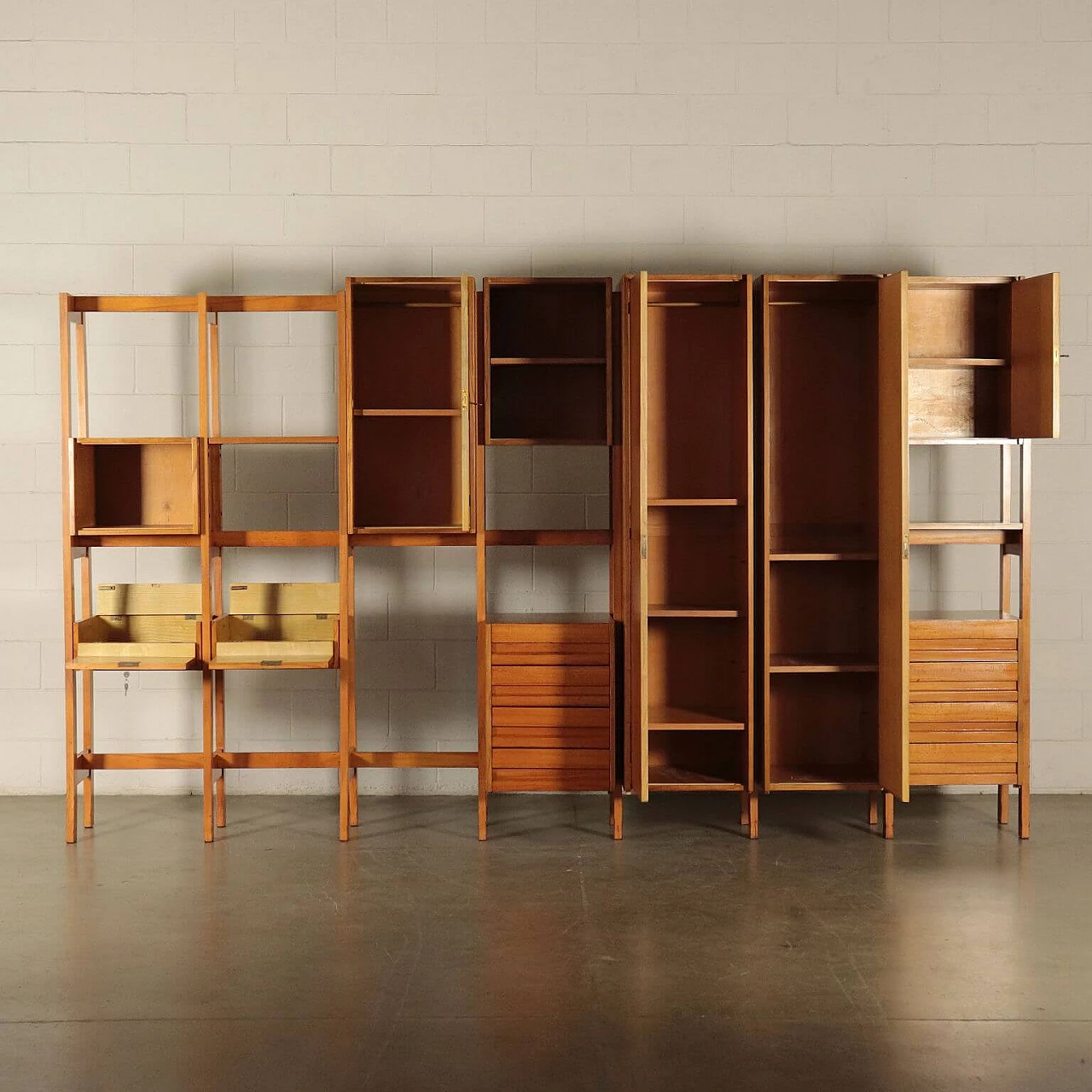 Libreria in faggio di Mario Vender, anni '60 1160850