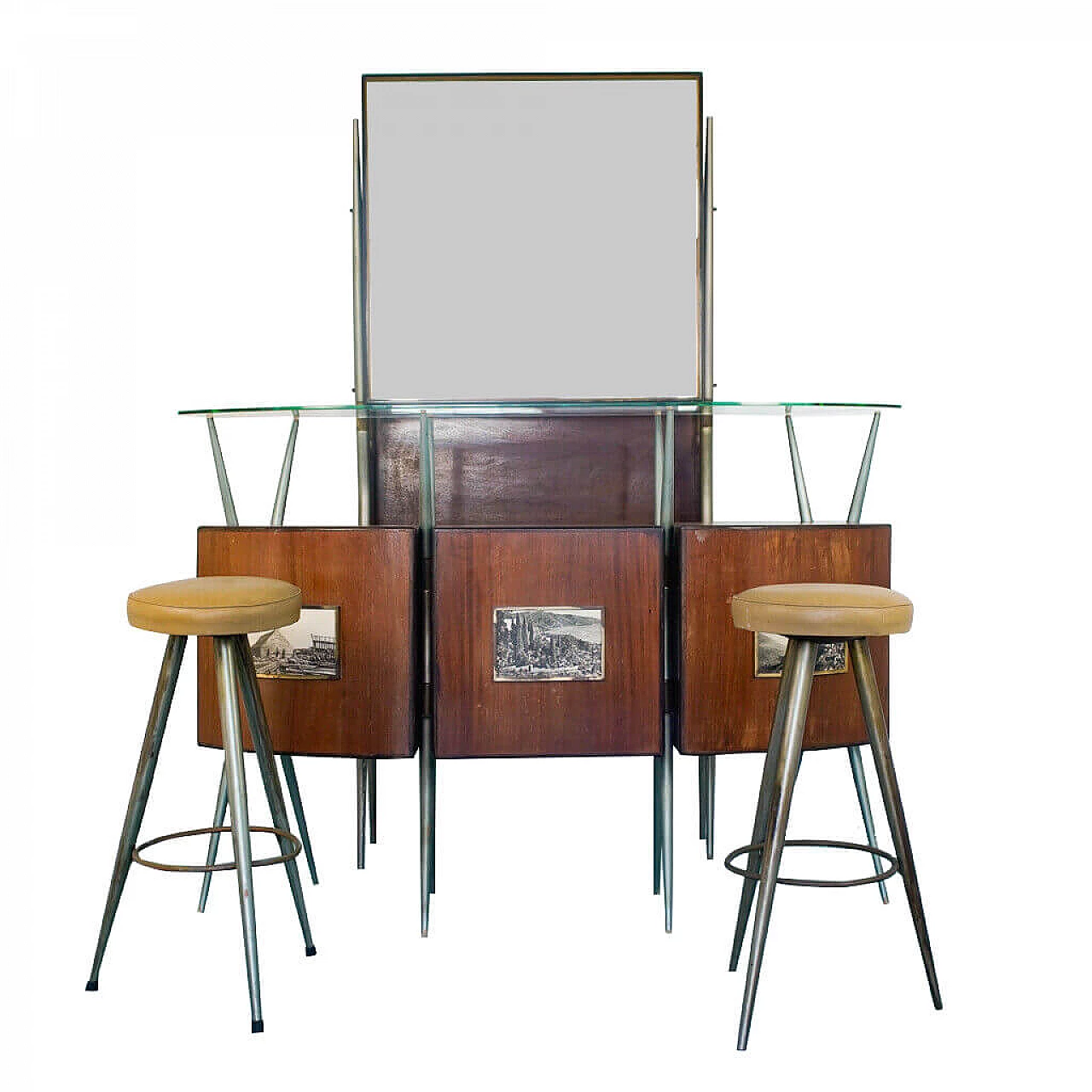 Mobile angolo bar in legno, anni '50 1161054