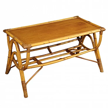 Italian Design Table in Bamboo, 1970s