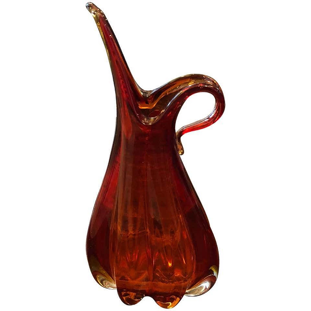 Sommerso red Murano glass vase attributed to Seguso, 1960 1161253