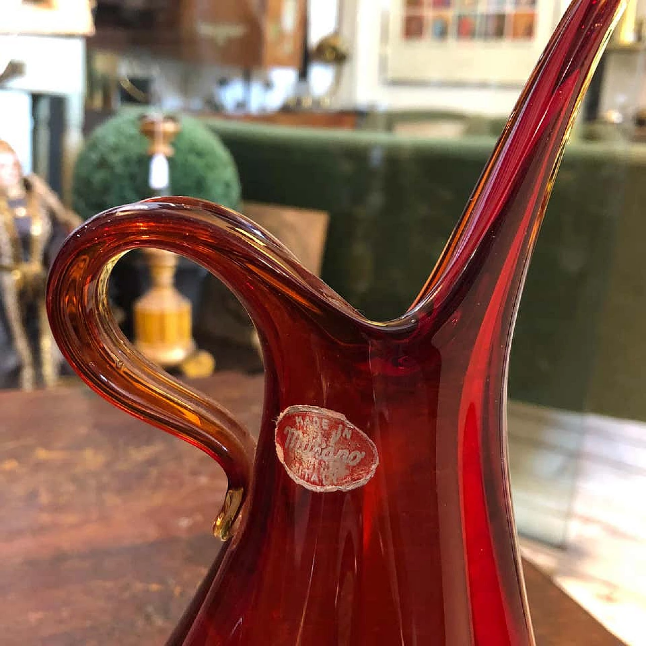Sommerso red Murano glass vase attributed to Seguso, 1960 1161257
