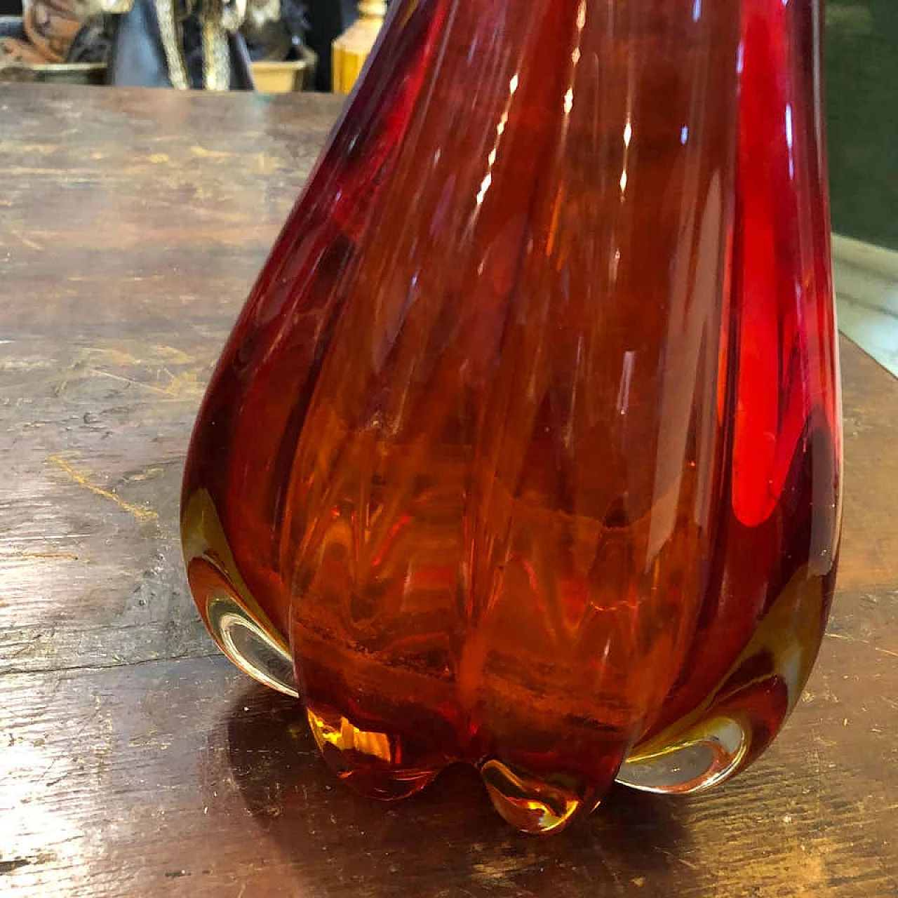 Sommerso red Murano glass vase attributed to Seguso, 1960 1161258