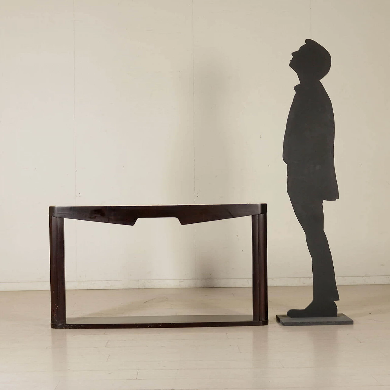 Wooden console table with marble top, 1950s 1161545