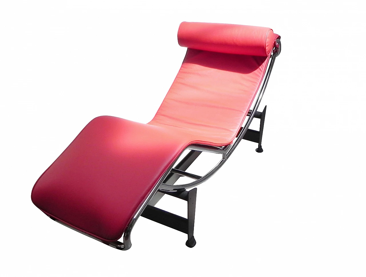 Chaise longue in pelle e acciaio 1161646