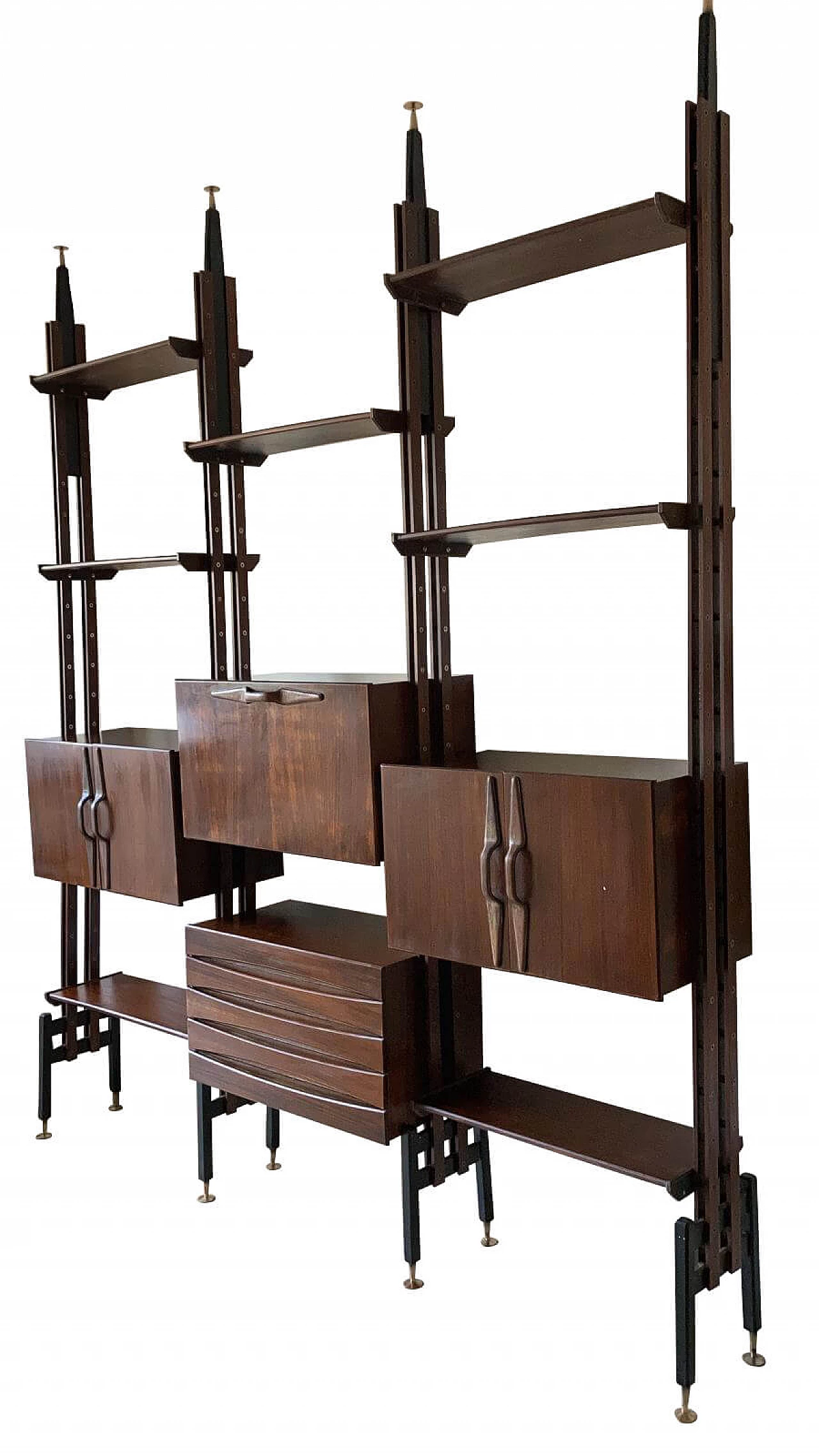 Modular rosewood bookcase attributed to Franco Albini, 1960s 1161678