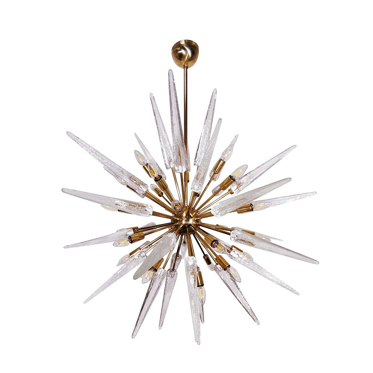 Sputnik brass and glass chandelier with 30 lights 1161686