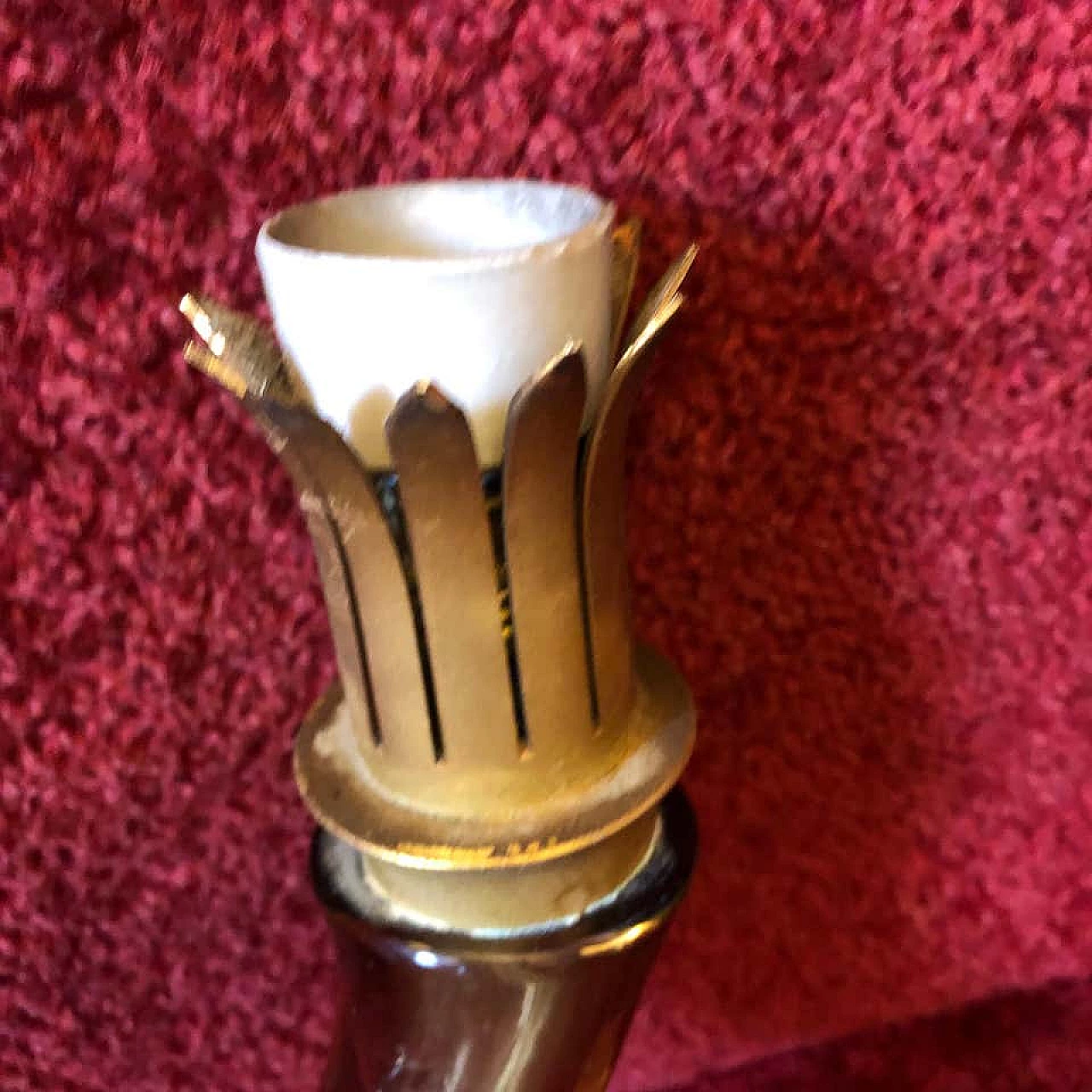 Pair of italian Murano glass and brass wall sconces by Barovier, 60s 1161775