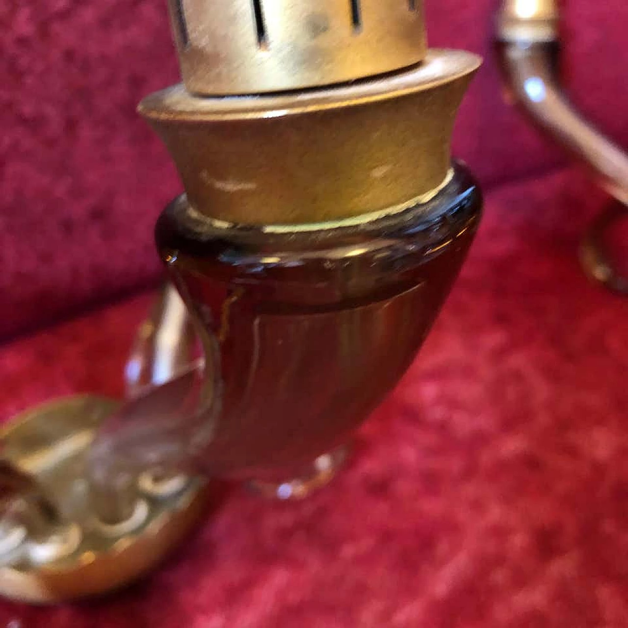 Pair of italian Murano glass and brass wall sconces by Barovier, 60s 1161781