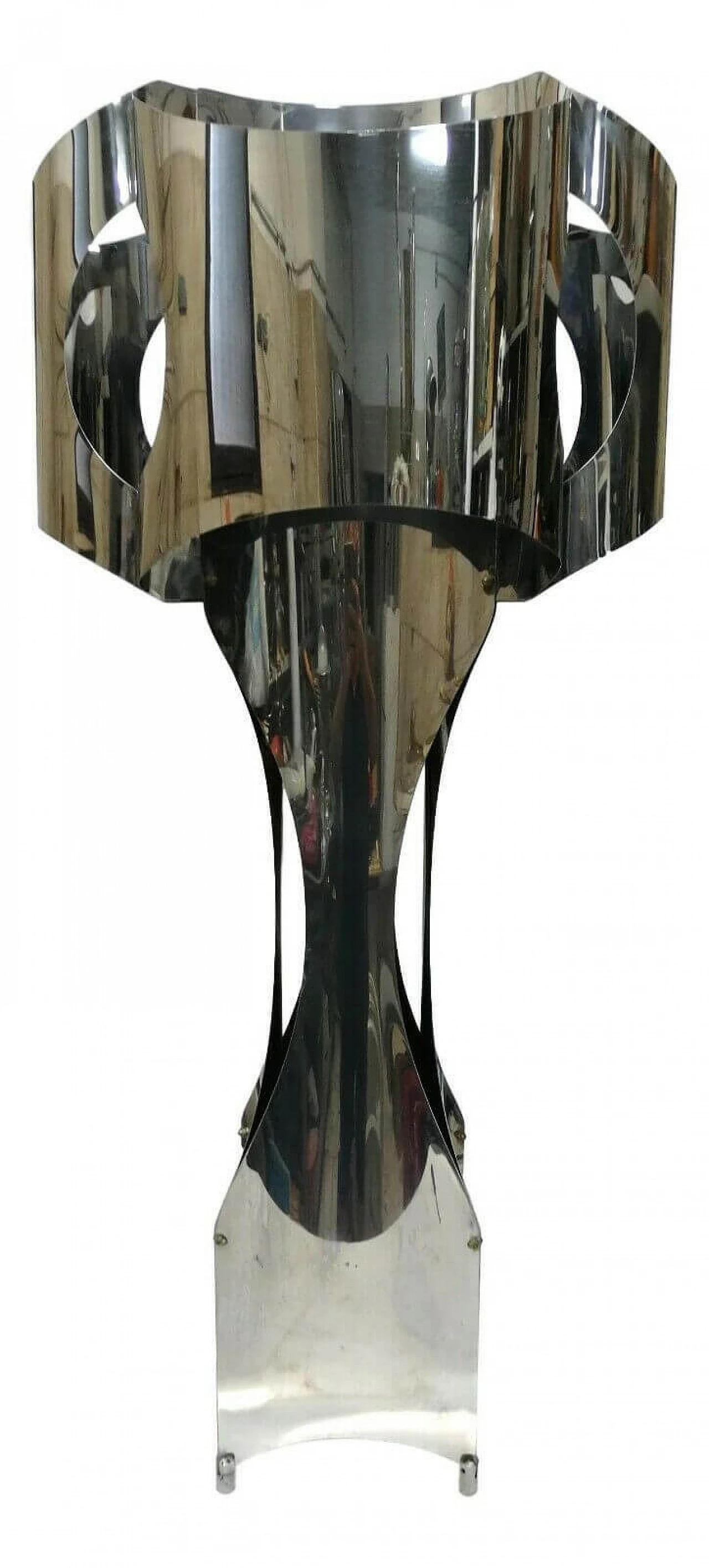 Sculpted steel floor lamp by Francois Monnet Sonneman, 1970s 1162021
