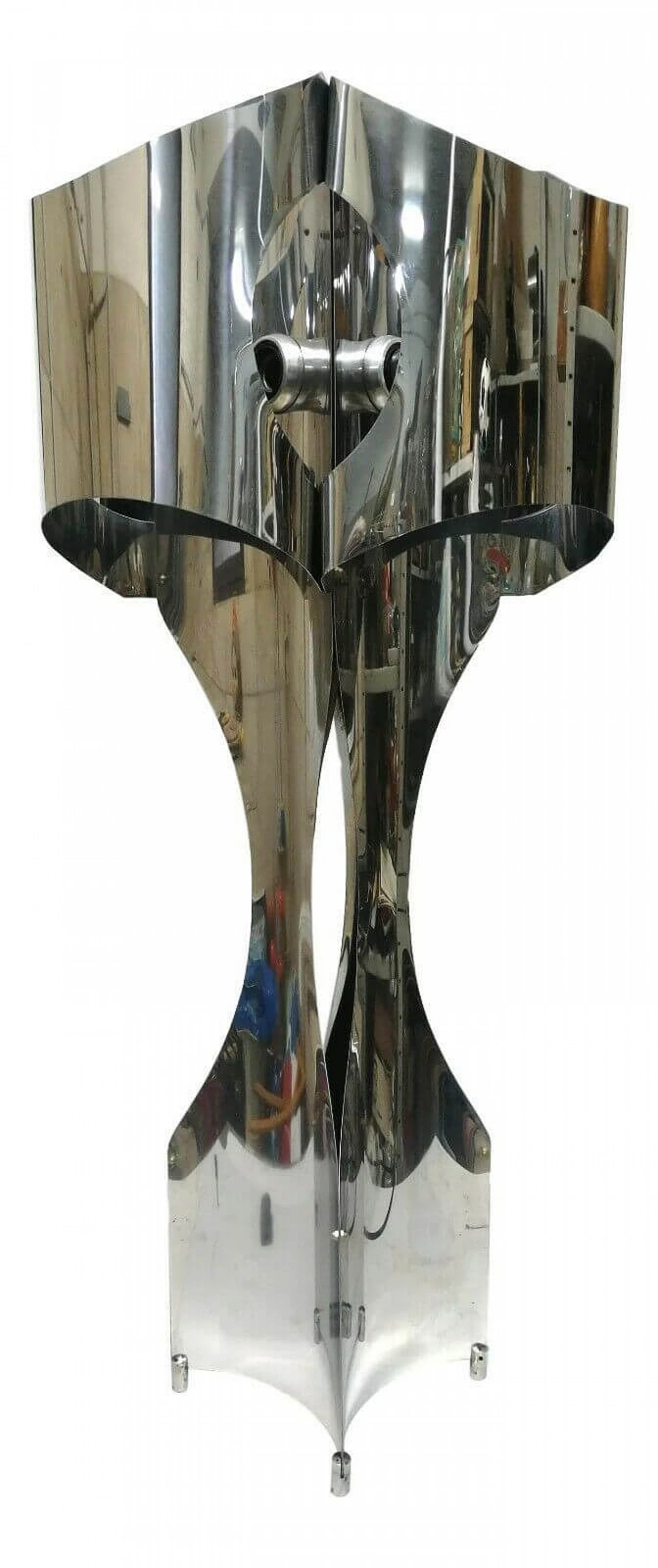 Sculpted steel floor lamp by Francois Monnet Sonneman, 1970s 1162022