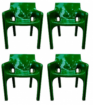 4 Gaudi Chairs by Vico Magistretti for Artemide, 70's