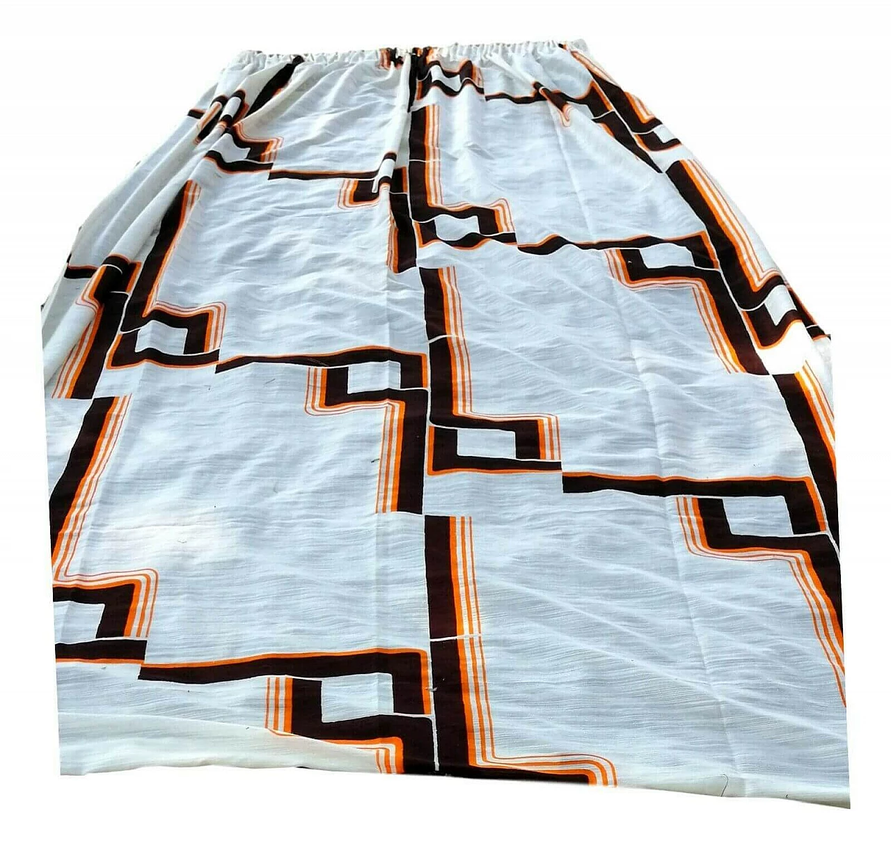 Doppia tenda in tessuto optical geometrico, anni '70 1162530