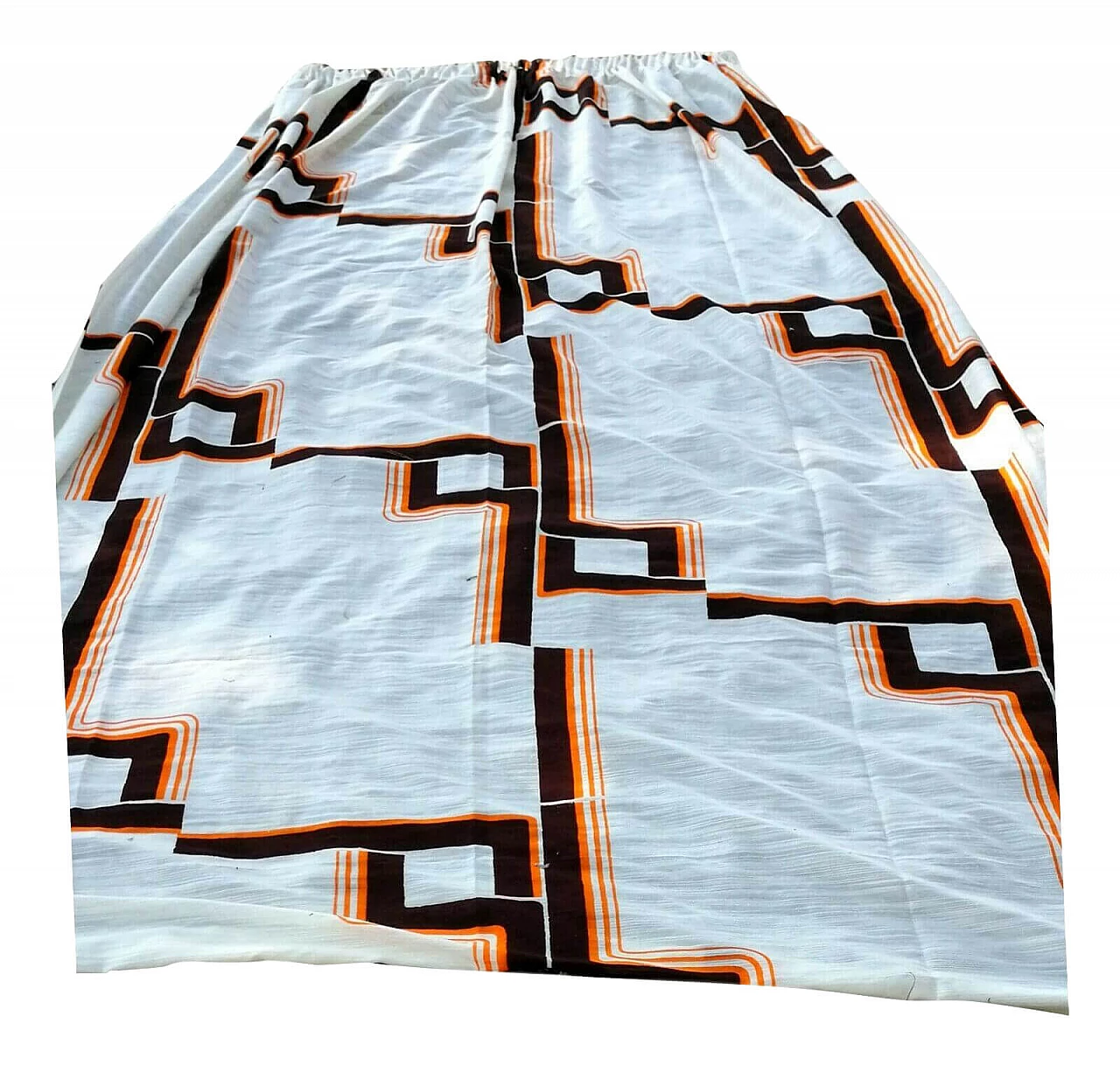 Doppia tenda in tessuto optical geometrico, anni '70 1162589