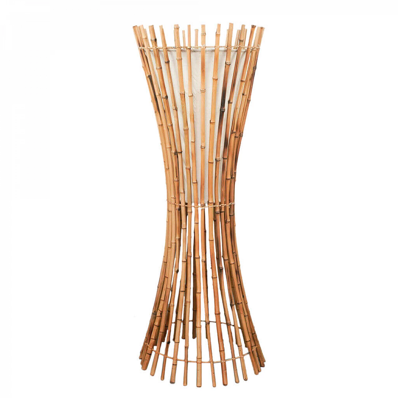 Lampada da terra in bamboo dei Vivai del Sud, anni '70 1162685