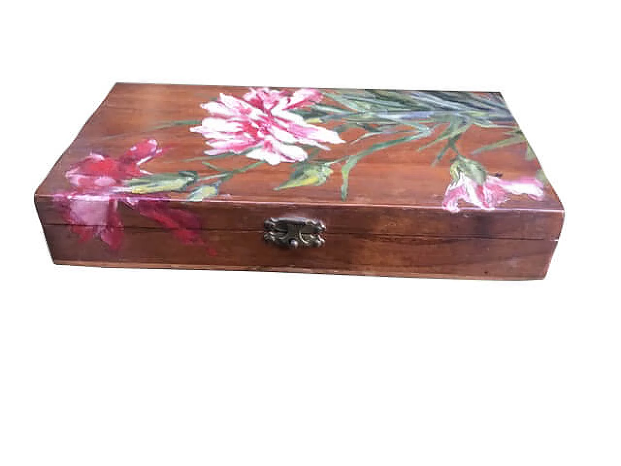 Oil-painted walnut box, early '900 1162883