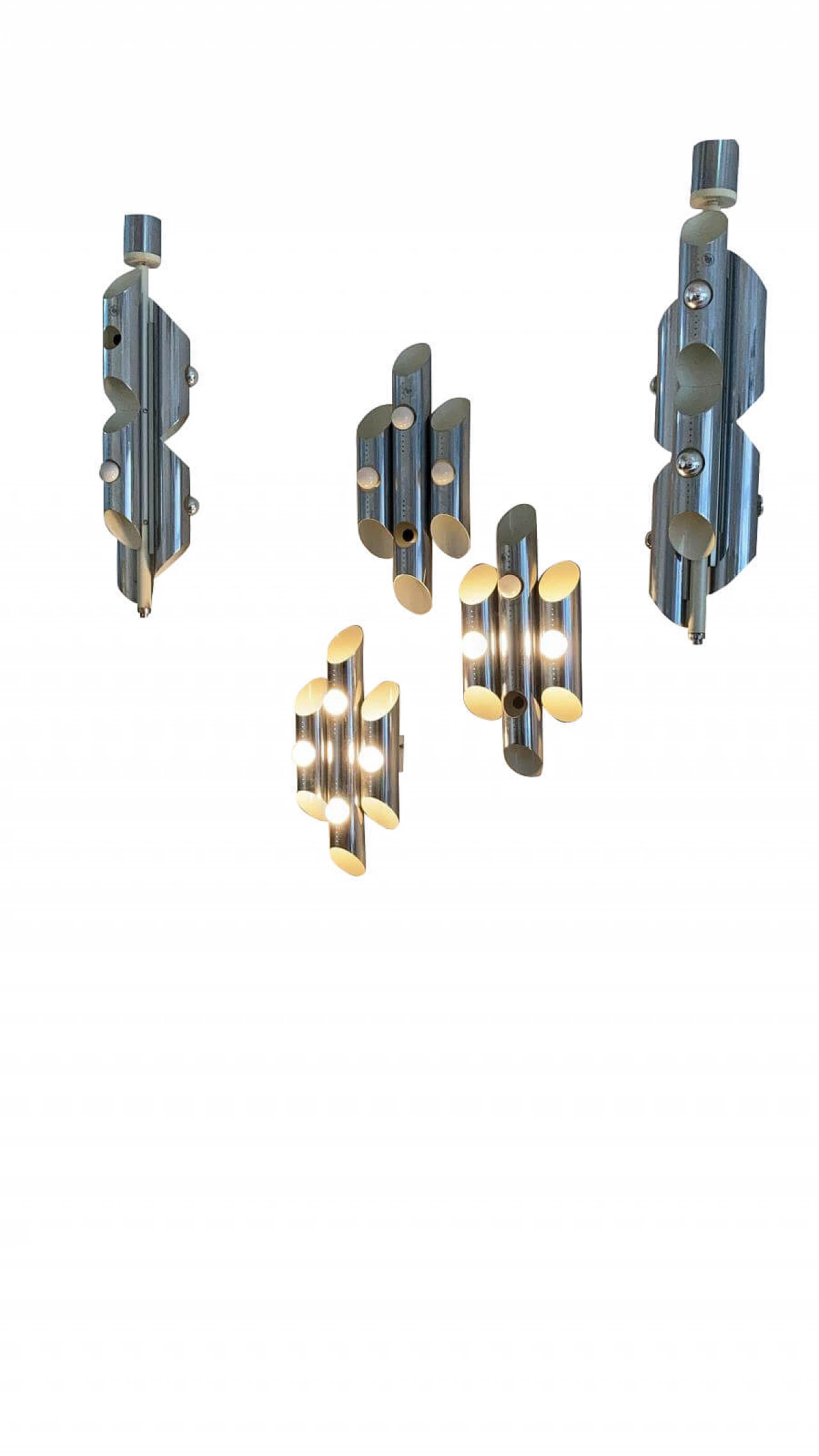 Coppia di lampadari e 3 appliques di Oma Illuminazione, anni '60 1163150