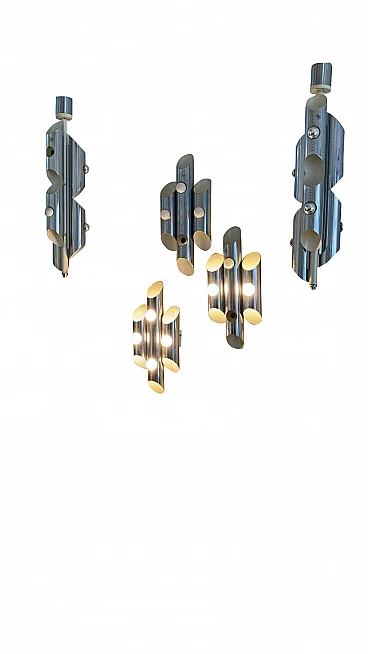 Coppia di lampadari e 3 appliques di Oma Illuminazione, anni '60