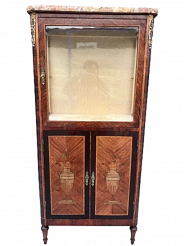 Small inlaid and paved display case by Gouffe Jeaune, 19th century