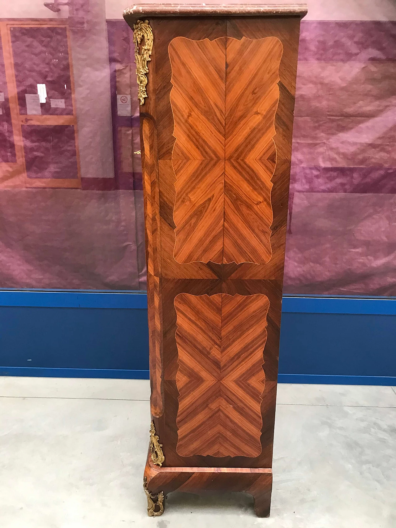 Secretaire lastronato ed intarsiato con bronzi, Napoleone III, '800 1163432