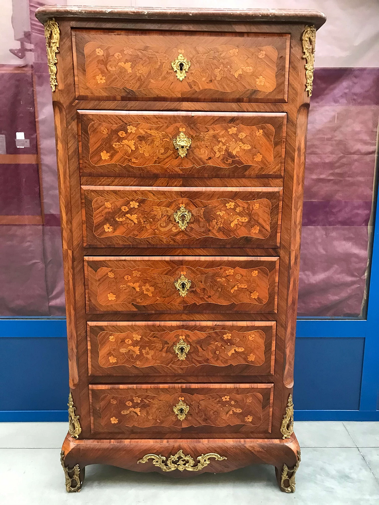 Secretaire paved and inlaid with bronzes, Napoleon III, 19th century 1163439